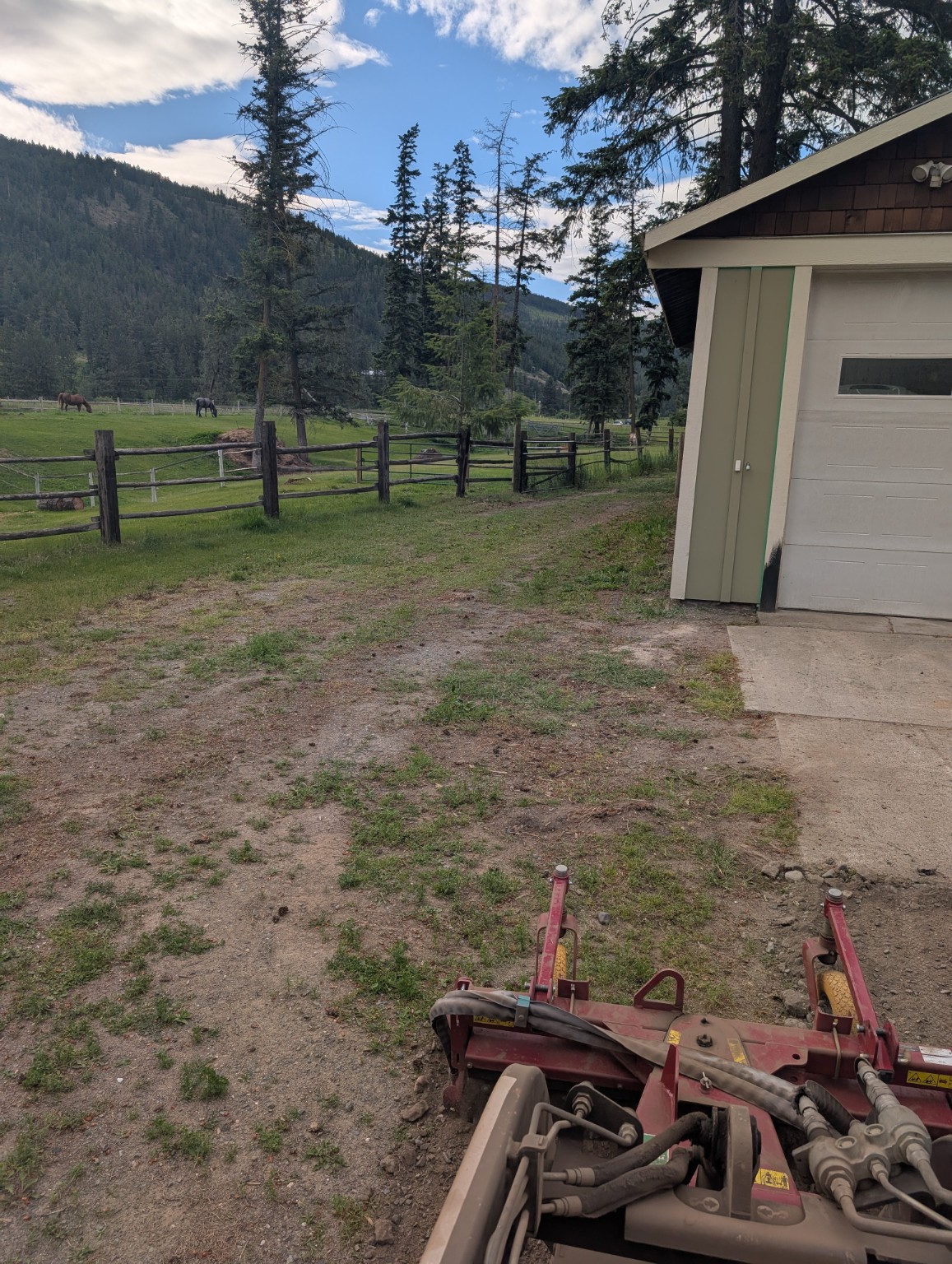Driveway before Harley rake restoration
